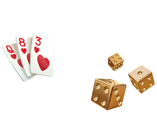 Gameplay decorative casino graphic with slots.